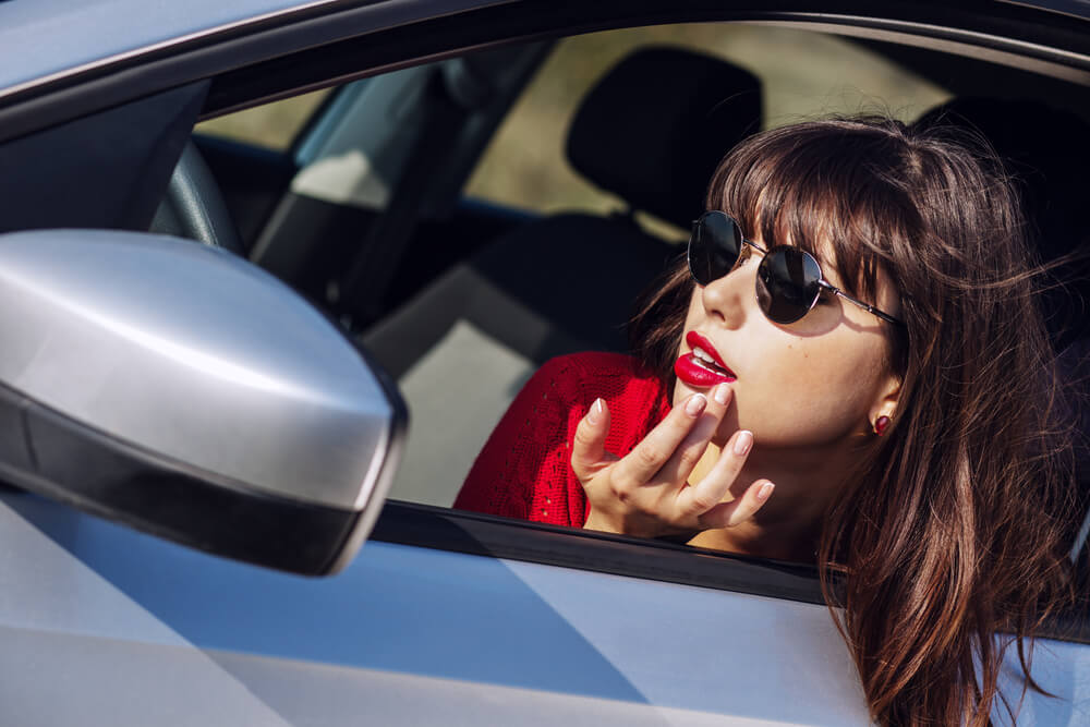 Woman with bangs