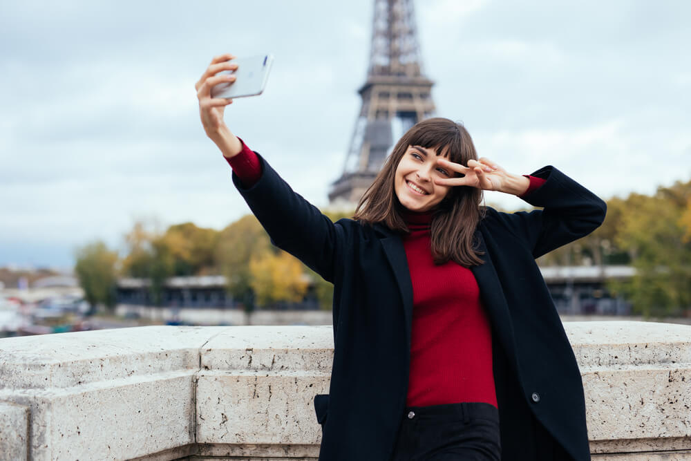 Woman with bangs