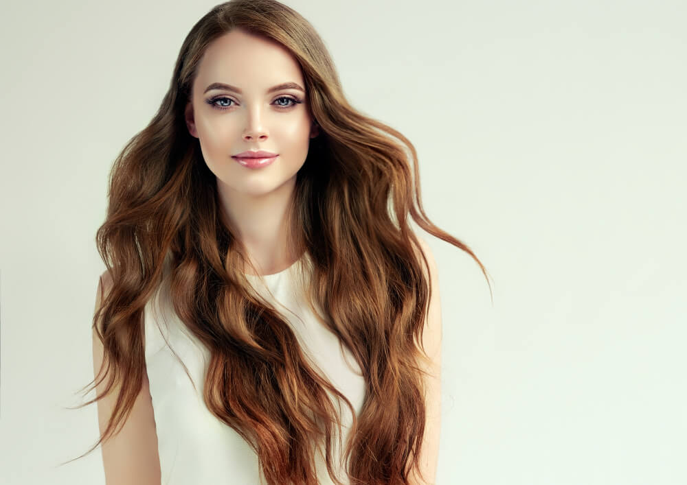 Woman with wavy hair