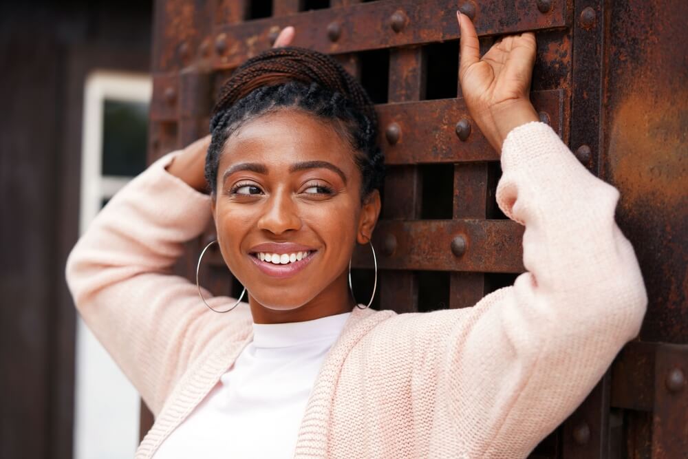 Woman with braids and bun