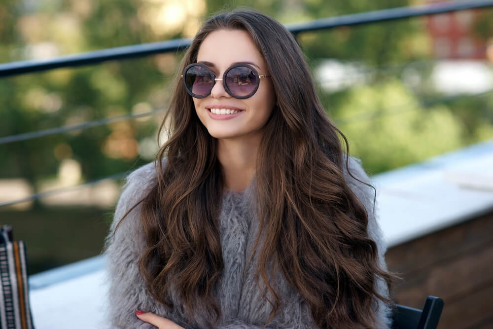 Woman with wavy hair