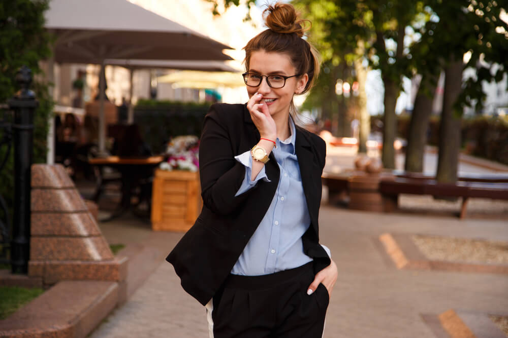 Woman with bun