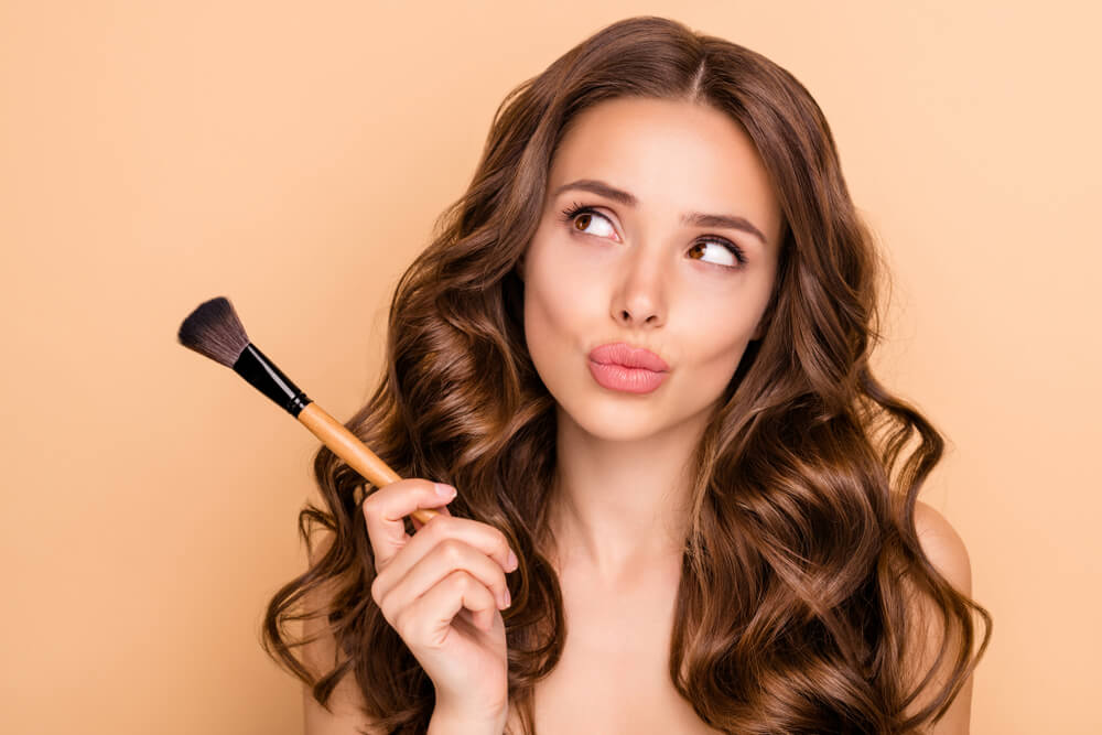 woman makeup brush