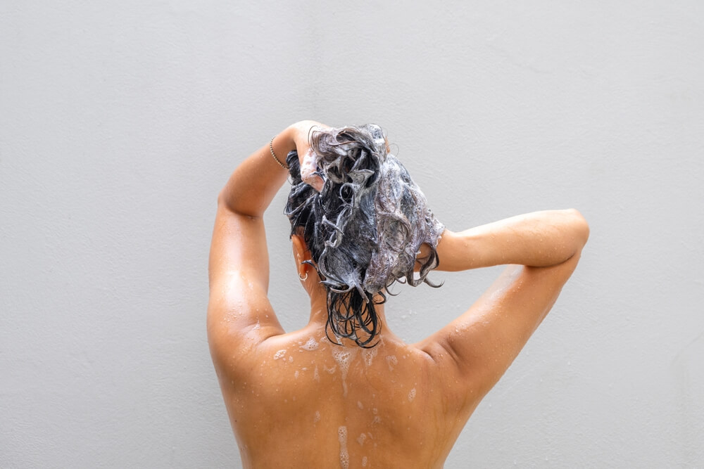 woman washing hair