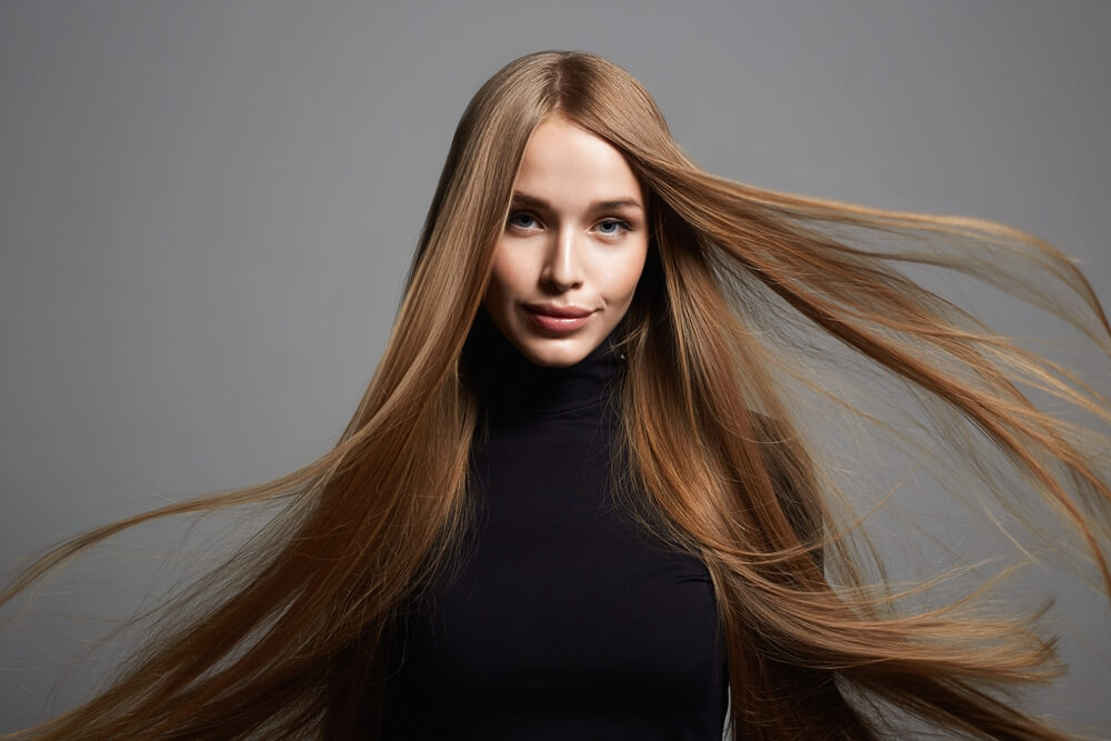woman shiny hair