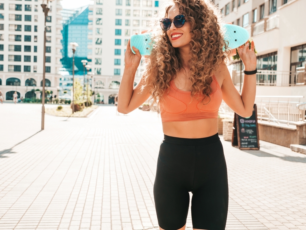 Woman with curly hair