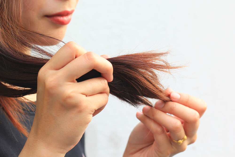 woman split ends